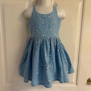 Size 2 yr Kite light blue Little Boats sleeveless adjustable dress Sundress EUC